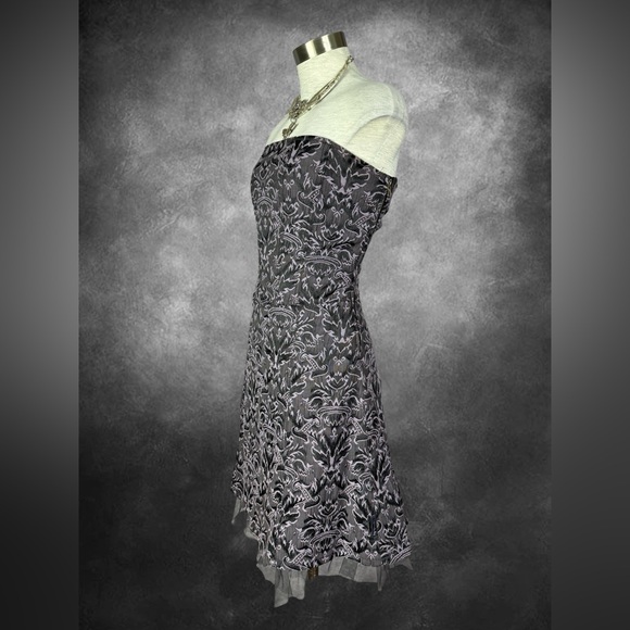 Tripp NYC Corset Gothic Brocade Lavender Strapless Tulle Dress - Picture 4 of 8